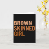 Brown Skinned Girl Black Melanin Queen Magic Junet Kaart (Gele Bloem)