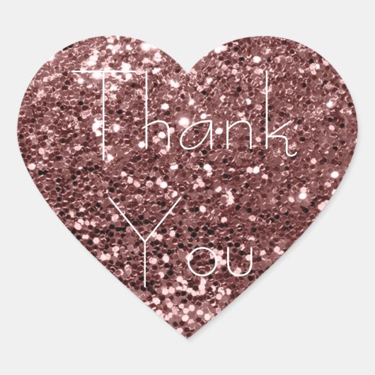 Brown Skinny Blush Glitter Glam Dank je wel Vonk Hart Sticker (Voorkant)