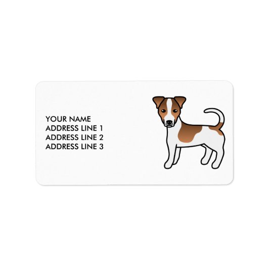 Brown Smooth Coat Jack Russell Terrier Dog & Text Etiket (Voorkant)