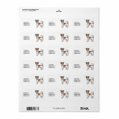 Brown Smooth Coat Jack Russell Terrier Dog & Text Etiket (Full Sheet)