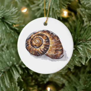 Brown Snail Shell Keramisch Ornament