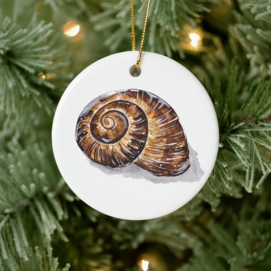 Brown Snail Shell Keramisch Ornament (Boom)