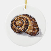 Brown Snail Shell Keramisch Ornament (Voorkant)
