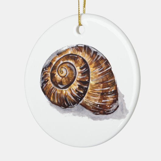 Brown Snail Shell Keramisch Ornament (Links)