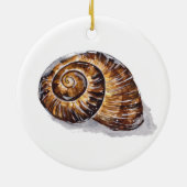 Brown Snail Shell Keramisch Ornament (Achterkant)