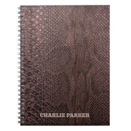 Brown Snakeskin Animal Print Notitieboek