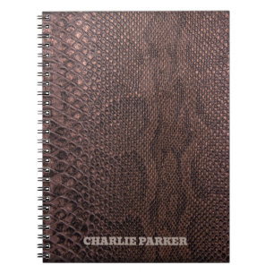 Brown Snakeskin Animal Print Notitieboek