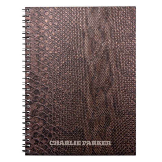 Brown Snakeskin Animal Print Notitieboek (Voorkant)