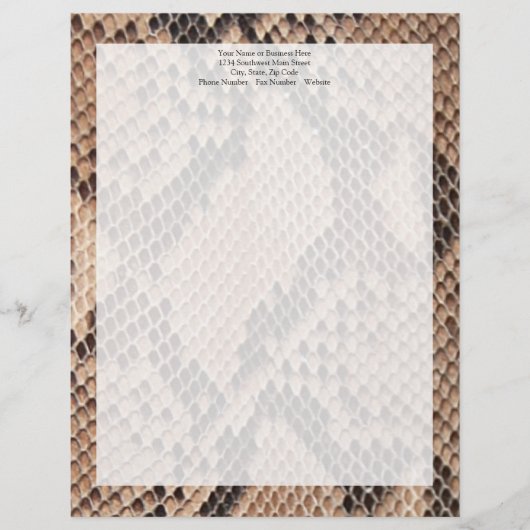 Brown Snakeskin-look Briefhoofd (Voorkant)