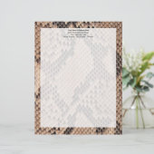 Brown Snakeskin-look Briefhoofd (Staand voorkant)