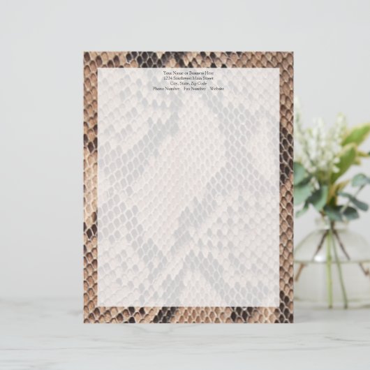 Brown Snakeskin-look Briefhoofd (Staand voorkant)