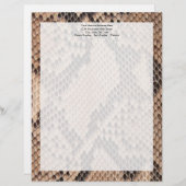 Brown Snakeskin-look Briefhoofd (Voorkant / Achterkant)