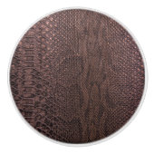 Brown Snakeskin Print Ceramic Knob Keramische Knop (Voorkant)