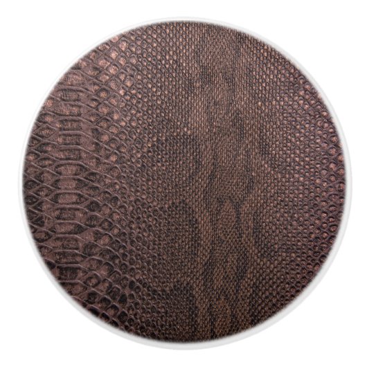 Brown Snakeskin Print Ceramic Knob Keramische Knop (Voorkant)