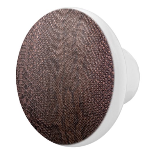 Brown Snakeskin Print Ceramic Knob Keramische Knop (Rechts)