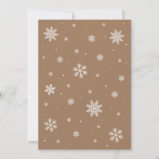 Brown Snowflake Baby Het is koud buiten Baby showe Kaart (Achterkant)