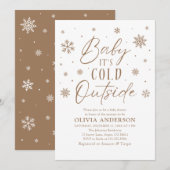 Brown Snowflake Baby Het is koud buiten Baby showe Kaart (Voorkant / Achterkant)