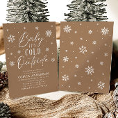 Brown Snowflake Baby Het is koud buiten Baby showe Kaart