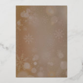 Brown Snowflake Christmas Modern Custom Photo Folie Uitnodiging (Achterkant)