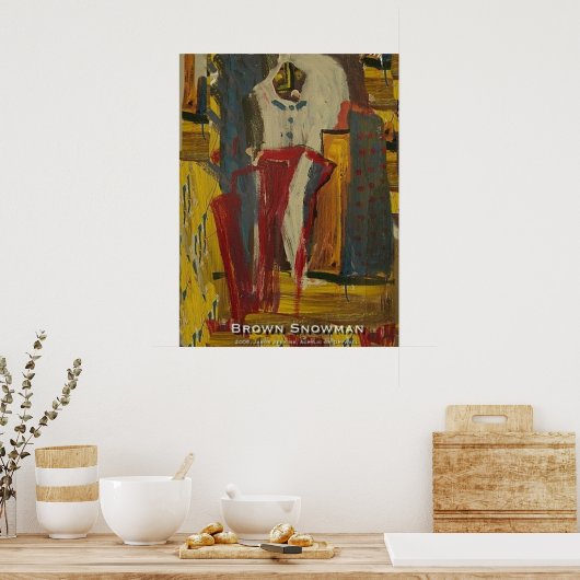 Brown Snowman Poster (Keuken)