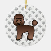 Brown Speelgoed Poodle Cute Cartoon Dog Keramisch Ornament (Voorkant)