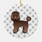 Brown Speelgoed Poodle Cute Cartoon Dog Keramisch Ornament (Achterkant)