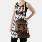 Brown Speelgoed Poodle Cute Cartoon Dog & Name Schort (Insitu)