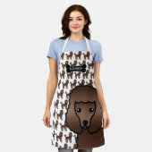 Brown Speelgoed Poodle Cute Cartoon Dog & Name Schort (Gedragen)