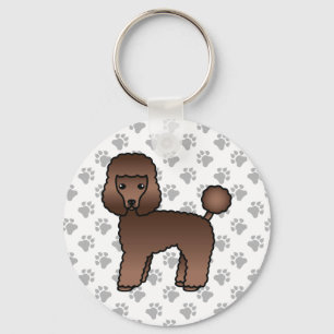 Brown Speelgoed Poodle Cute Cartoon Dog Sleutelhanger