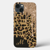 Brown Spoted Jaguar Print met Glitter Case-Mate iPhone Case (Achterkant)