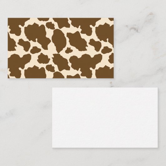 Brown Spots Cow Print Farmer Farm Animals Classy Informatiekaartje (Voorkant / Achterkant)