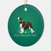 Brown Springer Spaniel Dog Feliz Naughty Dog Keramisch Ornament (Links)