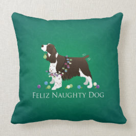 Brown Springer Spaniel Dog Feliz Naughty Dog Kussen