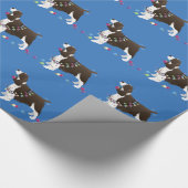 Brown Springer Spaniel-kerstillustratie Cadeaupapier (Hoek)