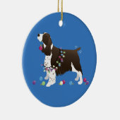 Brown Springer Spaniel-kerstillustratie Keramisch Ornament (Rechts)
