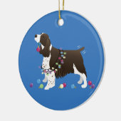 Brown Springer Spaniel-kerstillustratie Keramisch Ornament (Links)