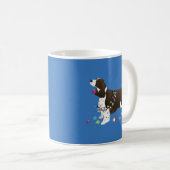 Brown Springer Spaniel-kerstillustratie Koffiemok (Voorkant rechts)