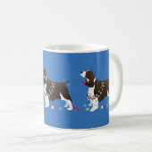Brown Springer Spaniel-kerstillustratie Koffiemok (Voorkant rechts)
