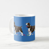Brown Springer Spaniel-kerstillustratie Koffiemok (Voorkant links)