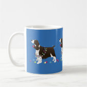 Brown Springer Spaniel-kerstillustratie Koffiemok (Links)