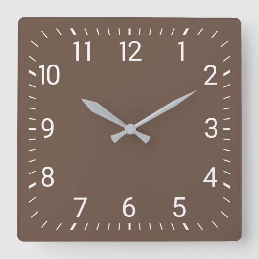 Brown Square Wall klok (Voorkant)