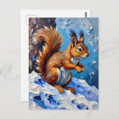 Brown Squirrel in the Snow Briefkaart (Voorkant / Achterkant)