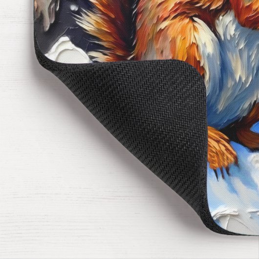 Brown Squirrel in the Snow Muismat (Hoek)