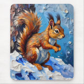 Brown Squirrel in the Snow Muismat (Voorkant)