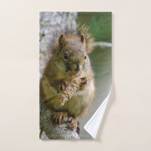 Brown Squirrel Wildlife Photography Handdoek (Handdoek)