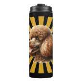 Brown Standard Poodle Retro Sunburst Thermosbeker (Voorkant)