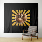 Brown Standard Poodle Retro Sunburst Wandkleed (In Situ (horizontaal))