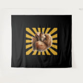 Brown Standard Poodle Retro Sunburst Wandkleed (Voorkant (horizontaal))