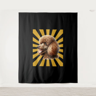 Brown Standard Poodle Retro Sunburst Wandkleed