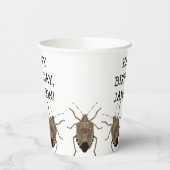 Brown Stink Bug Illustration Personalized Party Papieren Bekers (Links)